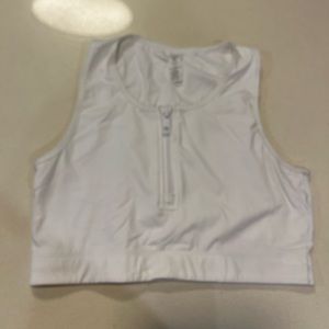 Balance Athletic White Zipper Sports Bra